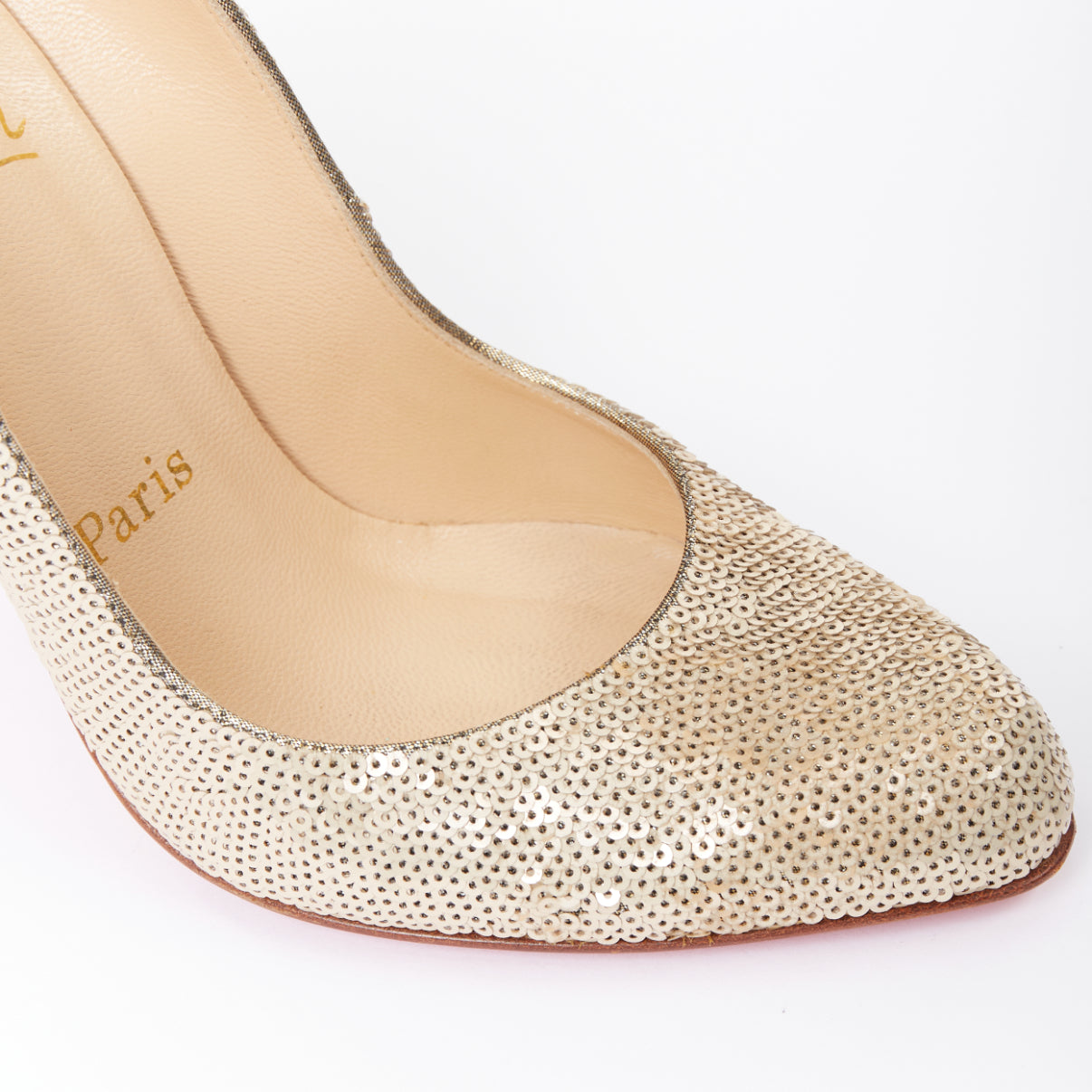 Women's Christian Louboutin Sequin Almond Toe Pumps