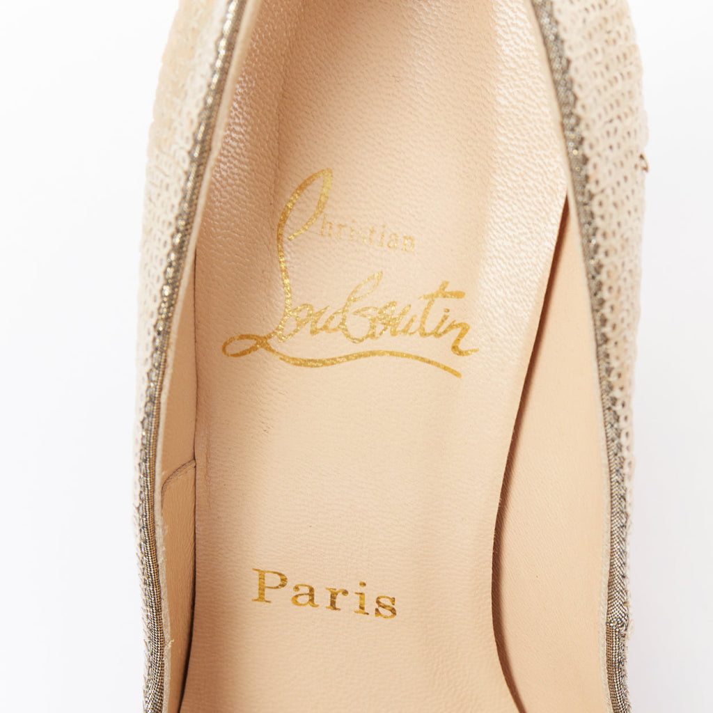 Women's Christian Louboutin Sequin Almond Toe Pumps