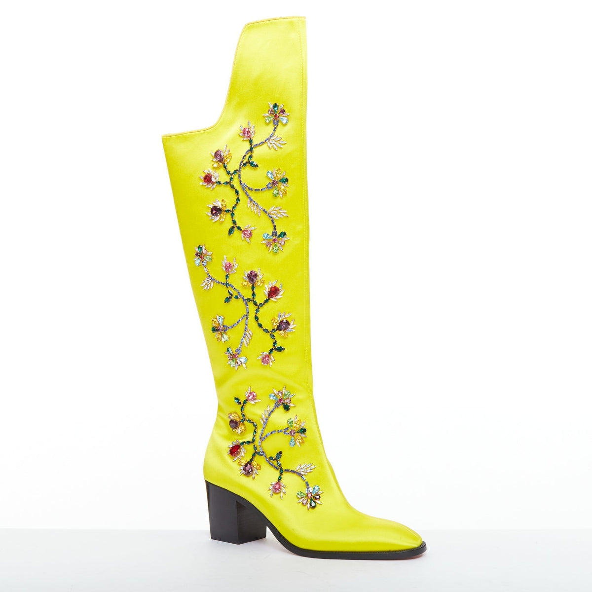 Men's Christian Louboutin Satin Blossom Boots