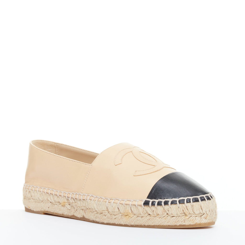 Women's Chanel Lamb Leather Toe Cap Espadrilles
