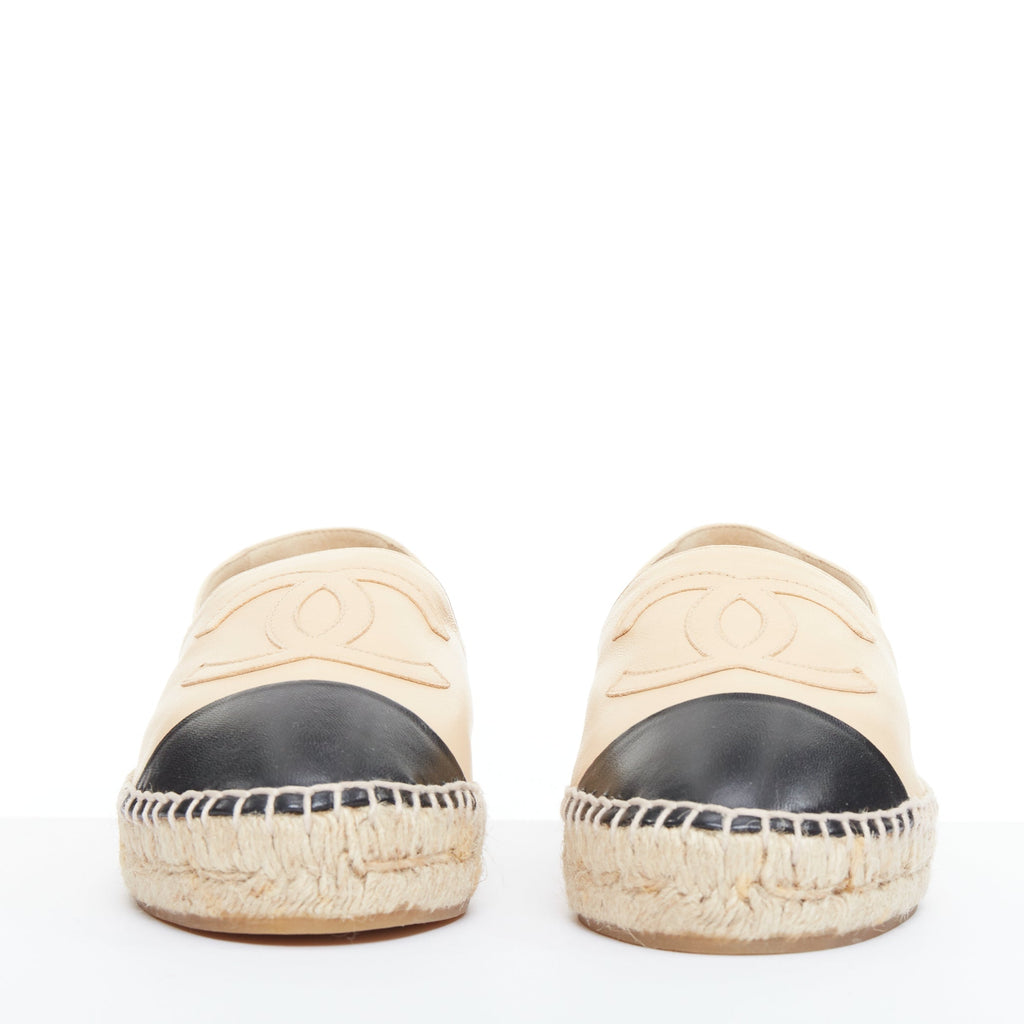 Women's Chanel Lamb Leather Toe Cap Espadrilles