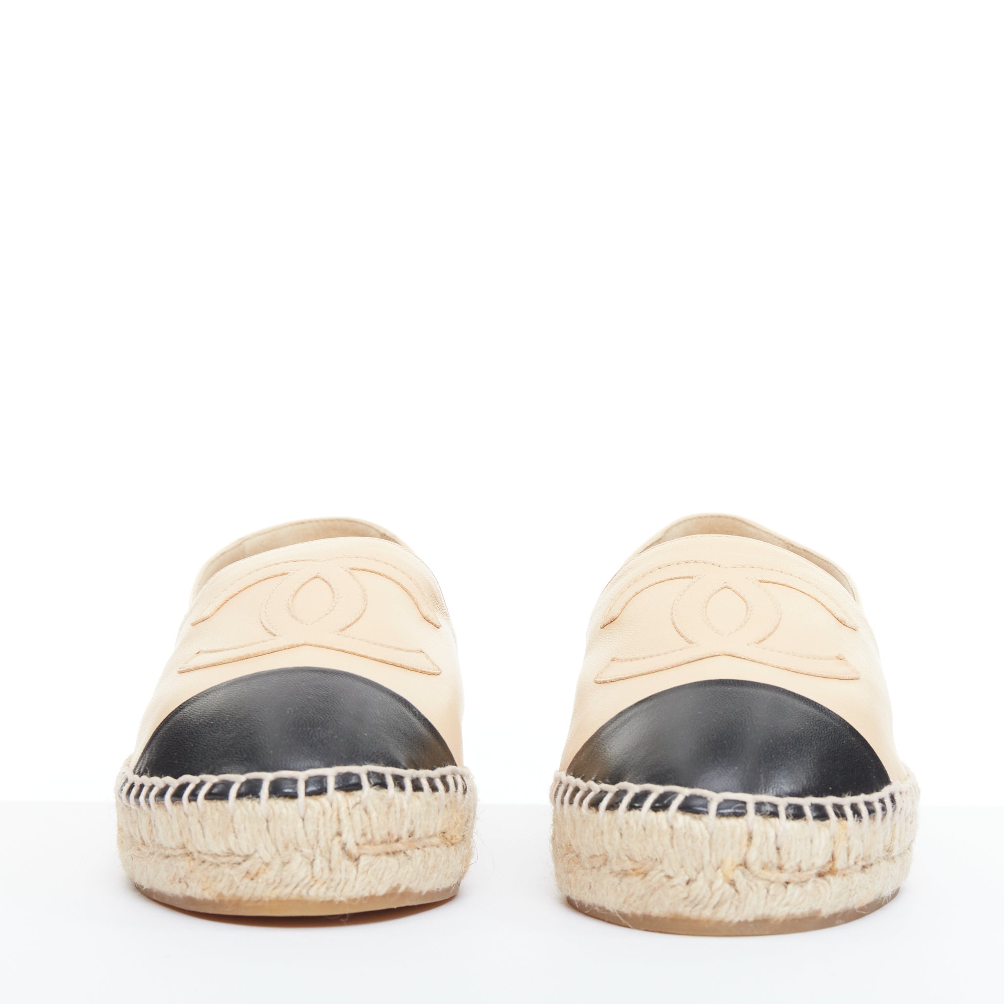 Women's Chanel Lamb Leather Toe Cap Espadrilles