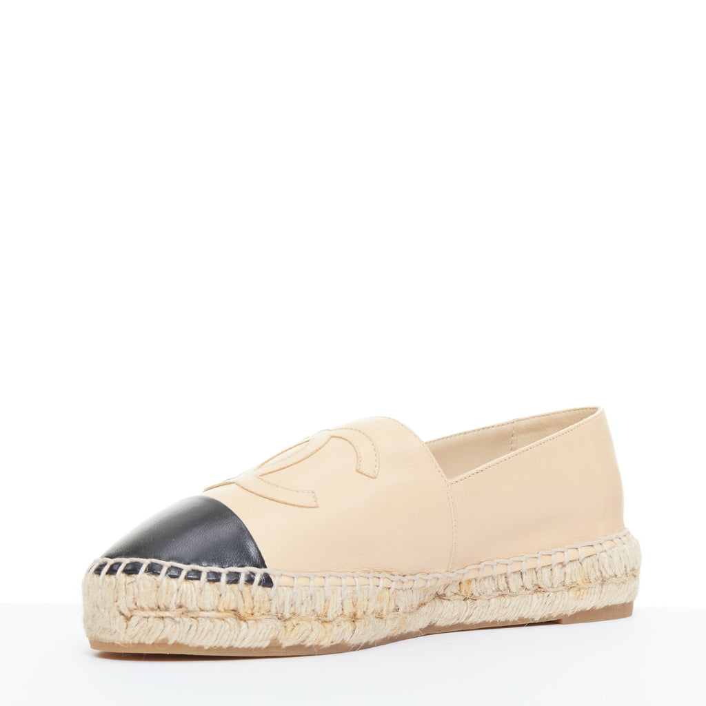 Women's Chanel Lamb Leather Toe Cap Espadrilles