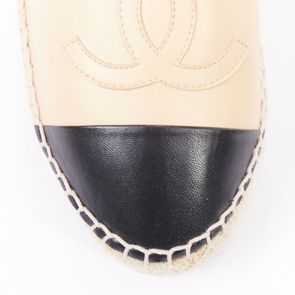 Women's Chanel Lamb Leather Toe Cap Espadrilles