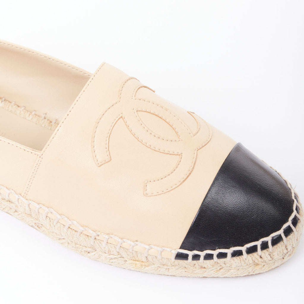 Women's Chanel Lamb Leather Toe Cap Espadrilles