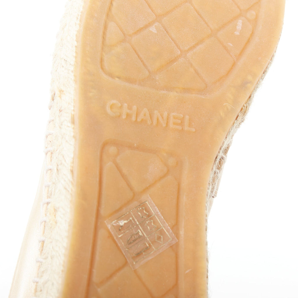 Women's Chanel Lamb Leather Toe Cap Espadrilles