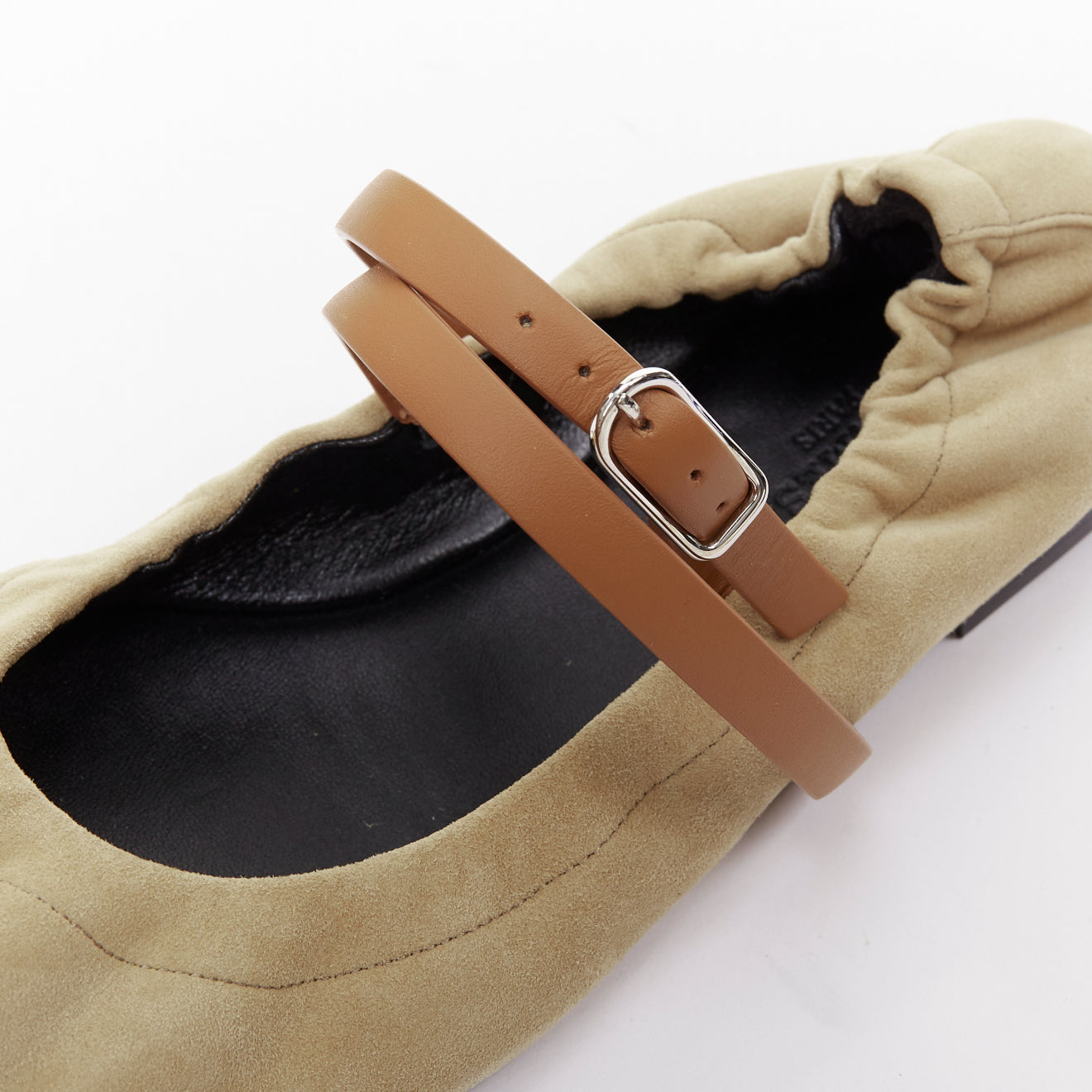 Women's Hermes Suede Straps Maryjane Ballet Flats
