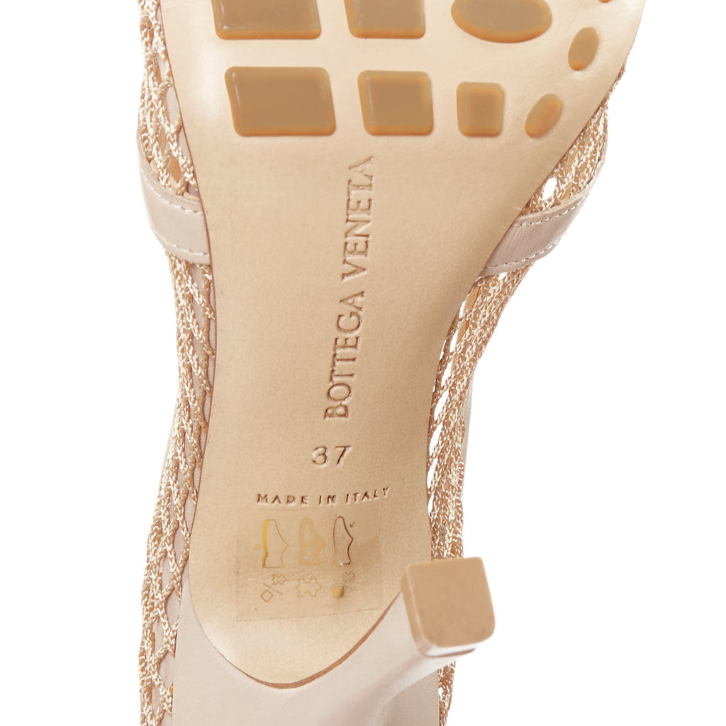 Women's Bottega Veneta Leather Fishnet Heels