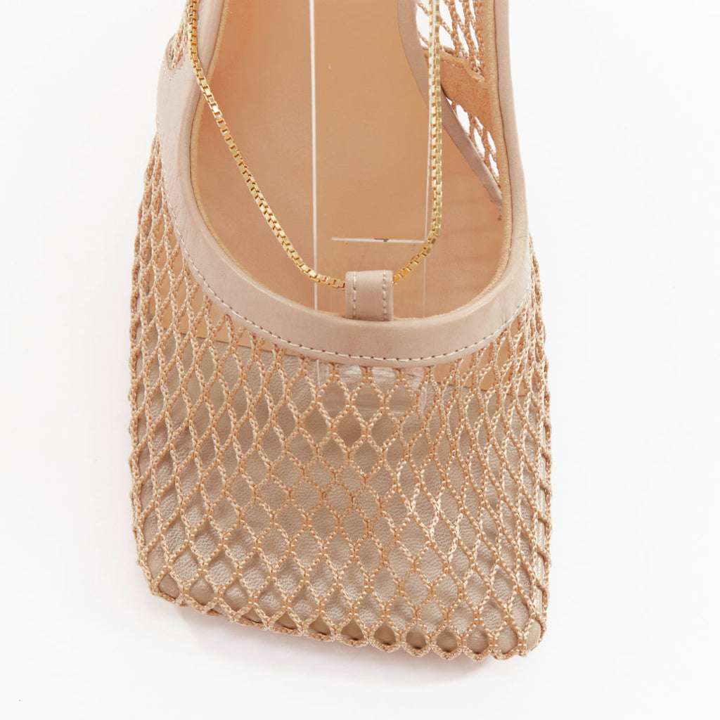Women's Bottega Veneta Leather Fishnet Heels