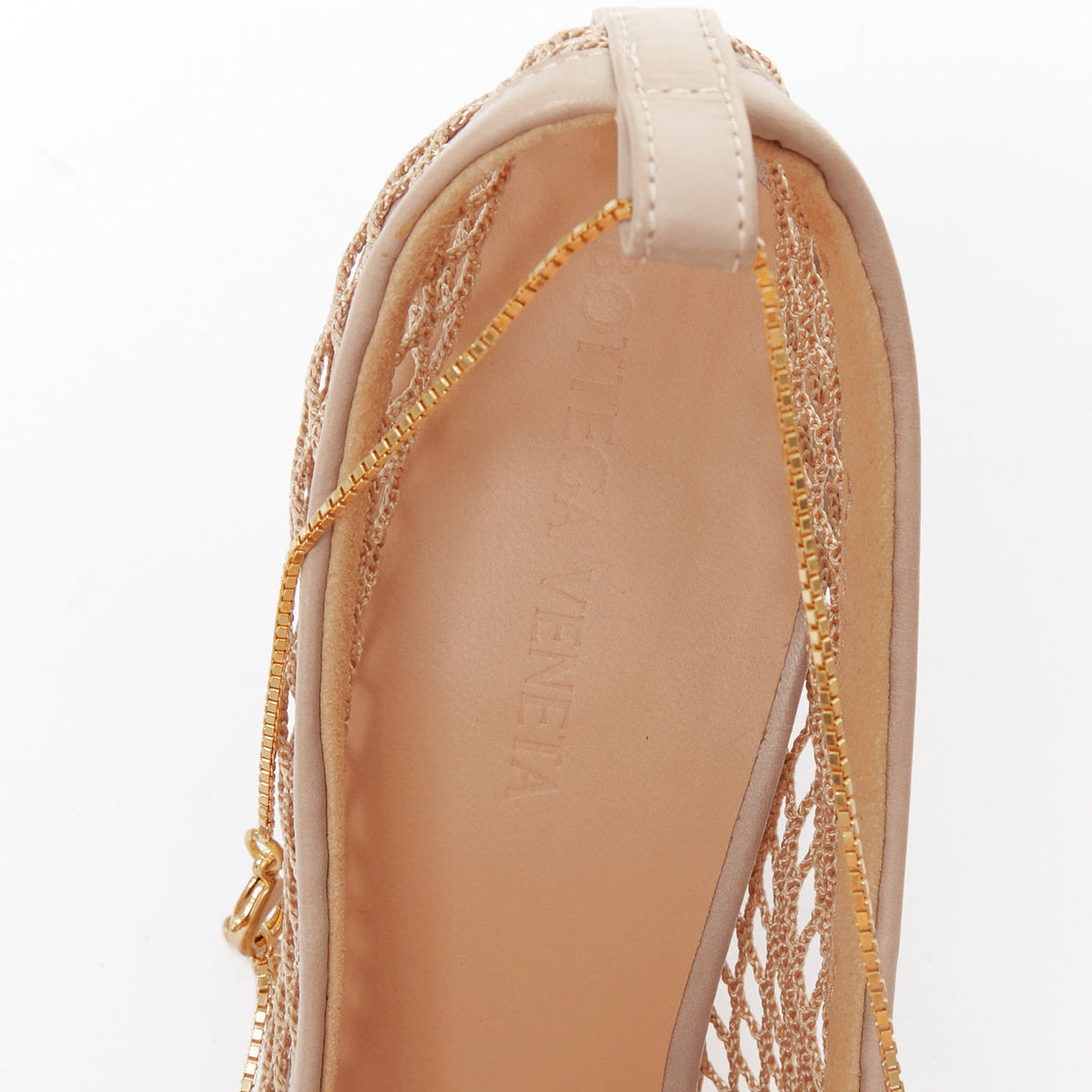 Women's Bottega Veneta Leather Fishnet Heels