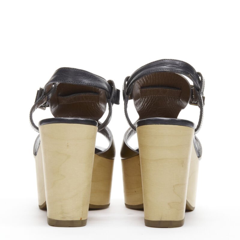 Women's Marni Wooden Platform Wedged Sandals
