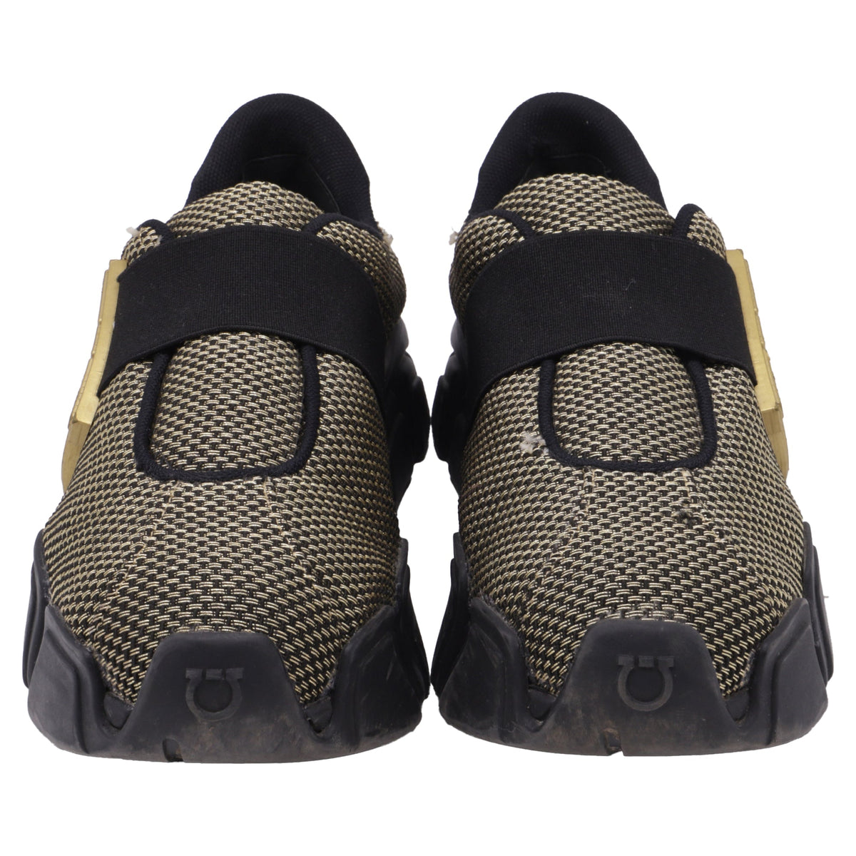 Women's Salvatore Ferragamo Monster Trainers in Black Nylon