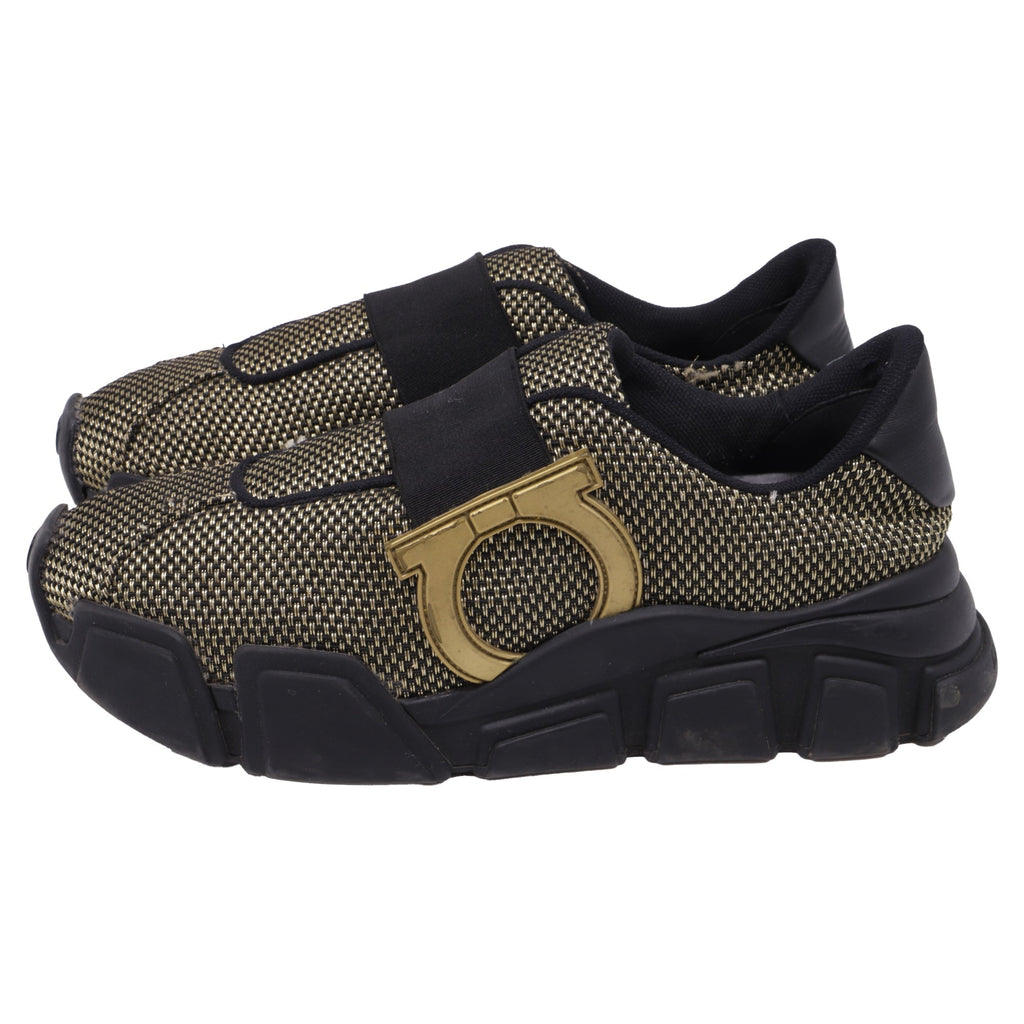 Women's Salvatore Ferragamo Monster Trainers in Black Nylon