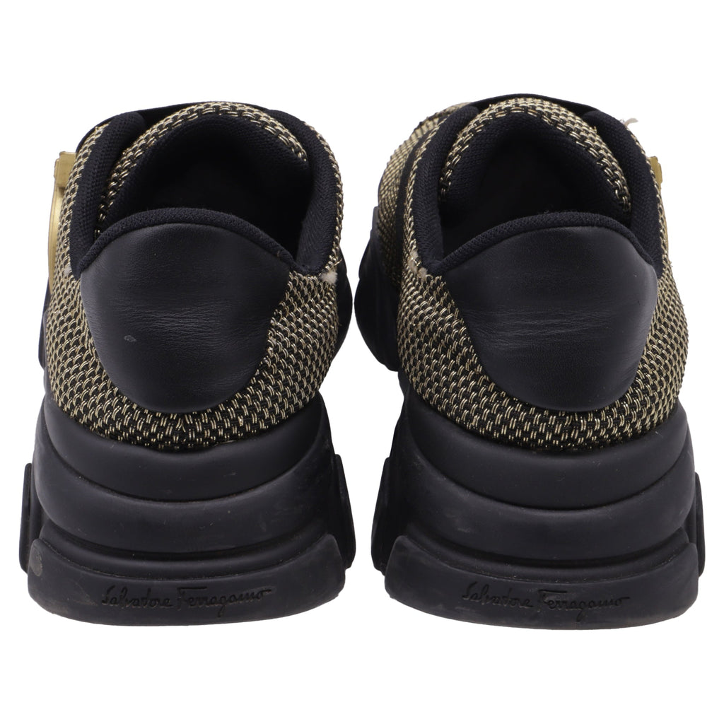 Women's Salvatore Ferragamo Monster Trainers in Black Nylon