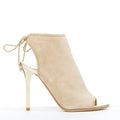 Women's Jimmy Choo Suede Gold Heel Booties