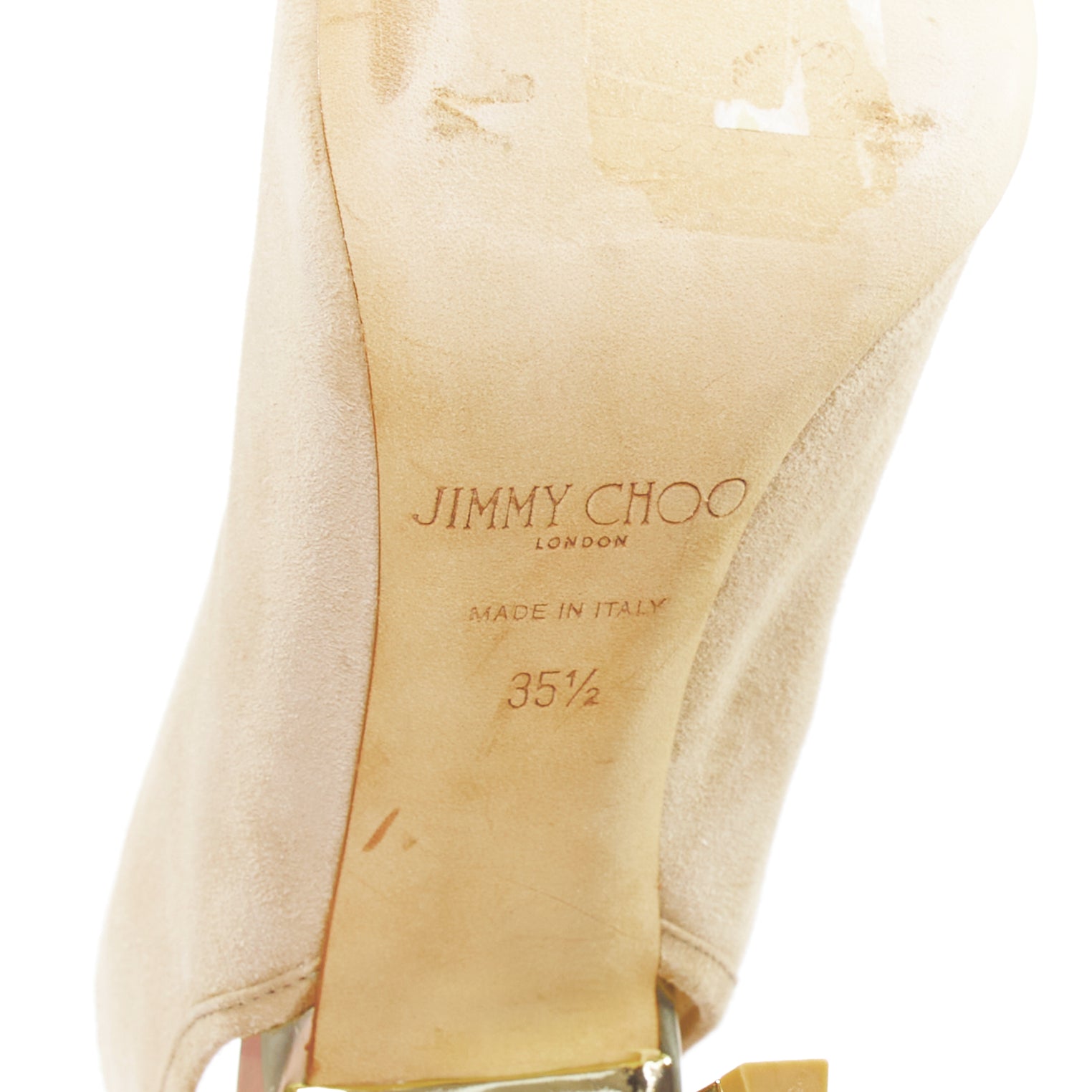 Women's Jimmy Choo Suede Gold Heel Booties