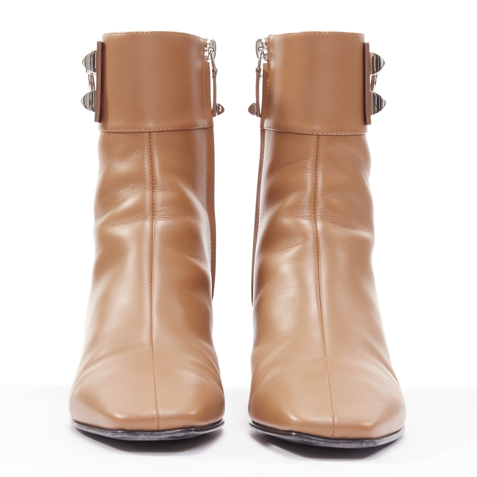 Women's Hermes Leather Silver Hardware Boots