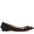 Women's Christian Louboutin Suede Beaded Flats