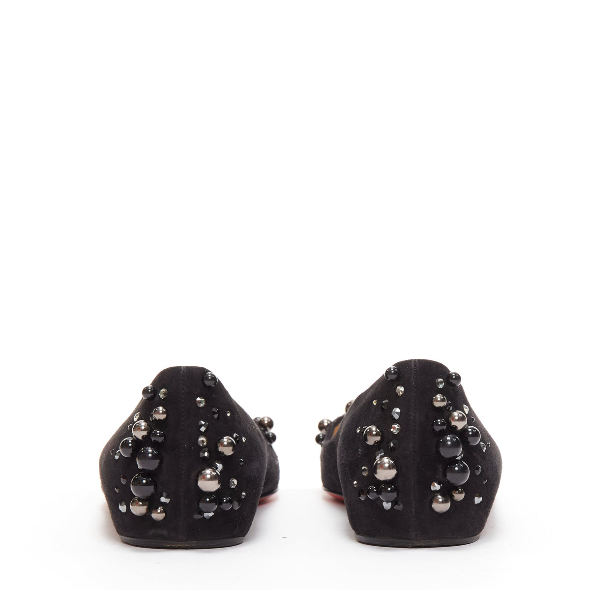 Women's Christian Louboutin Suede Beaded Flats