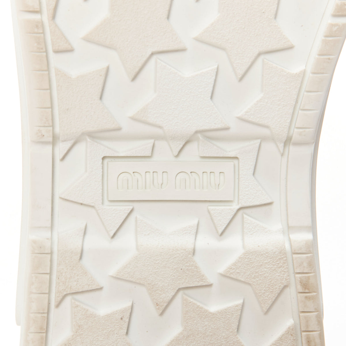 Women's Miu Miu White Leather Crystal Sneakers