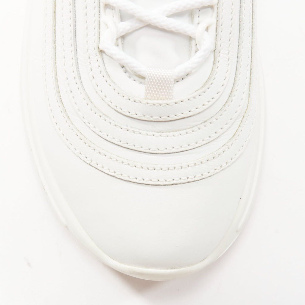 Women's Miu Miu White Leather Crystal Sneakers