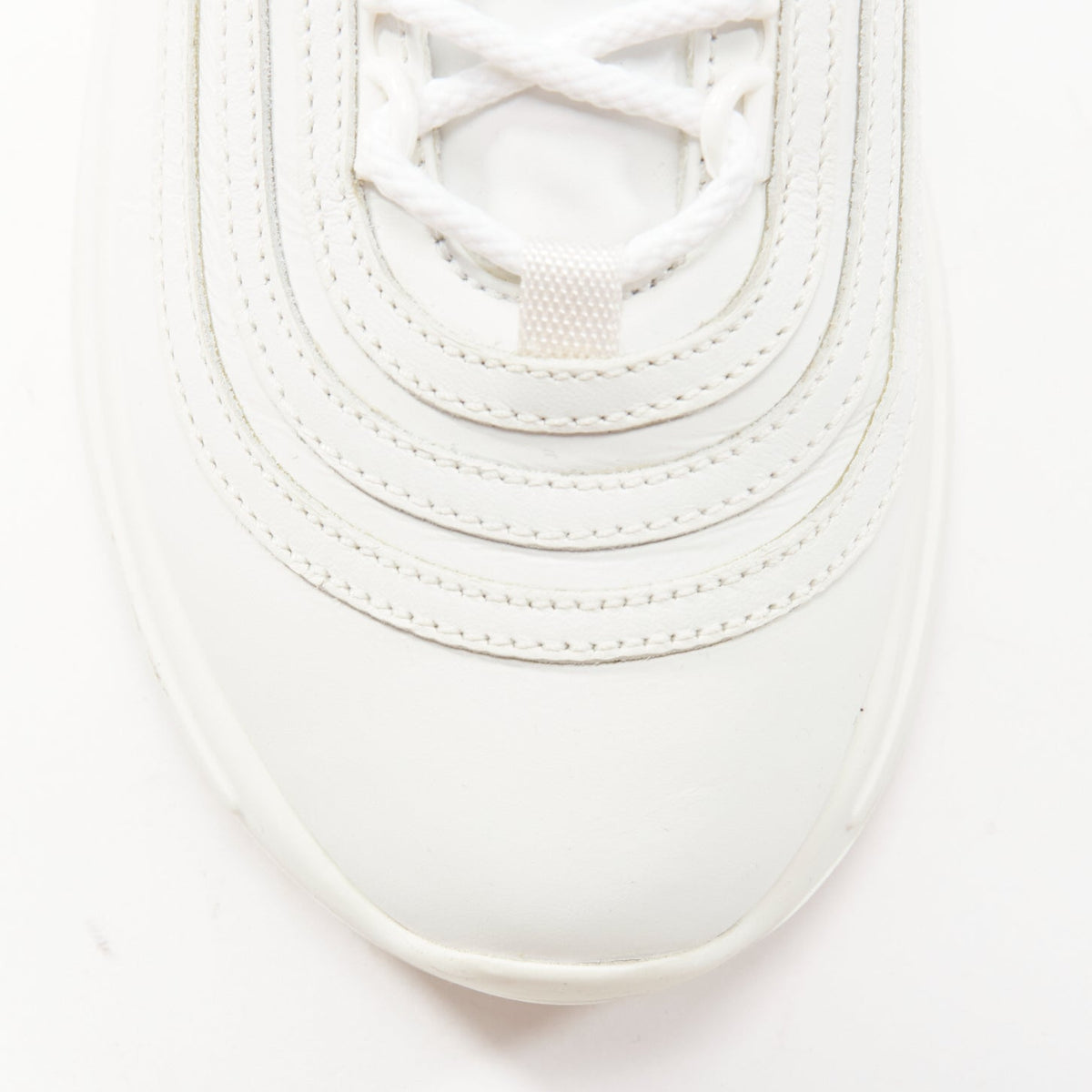 Women's Miu Miu White Leather Crystal Sneakers