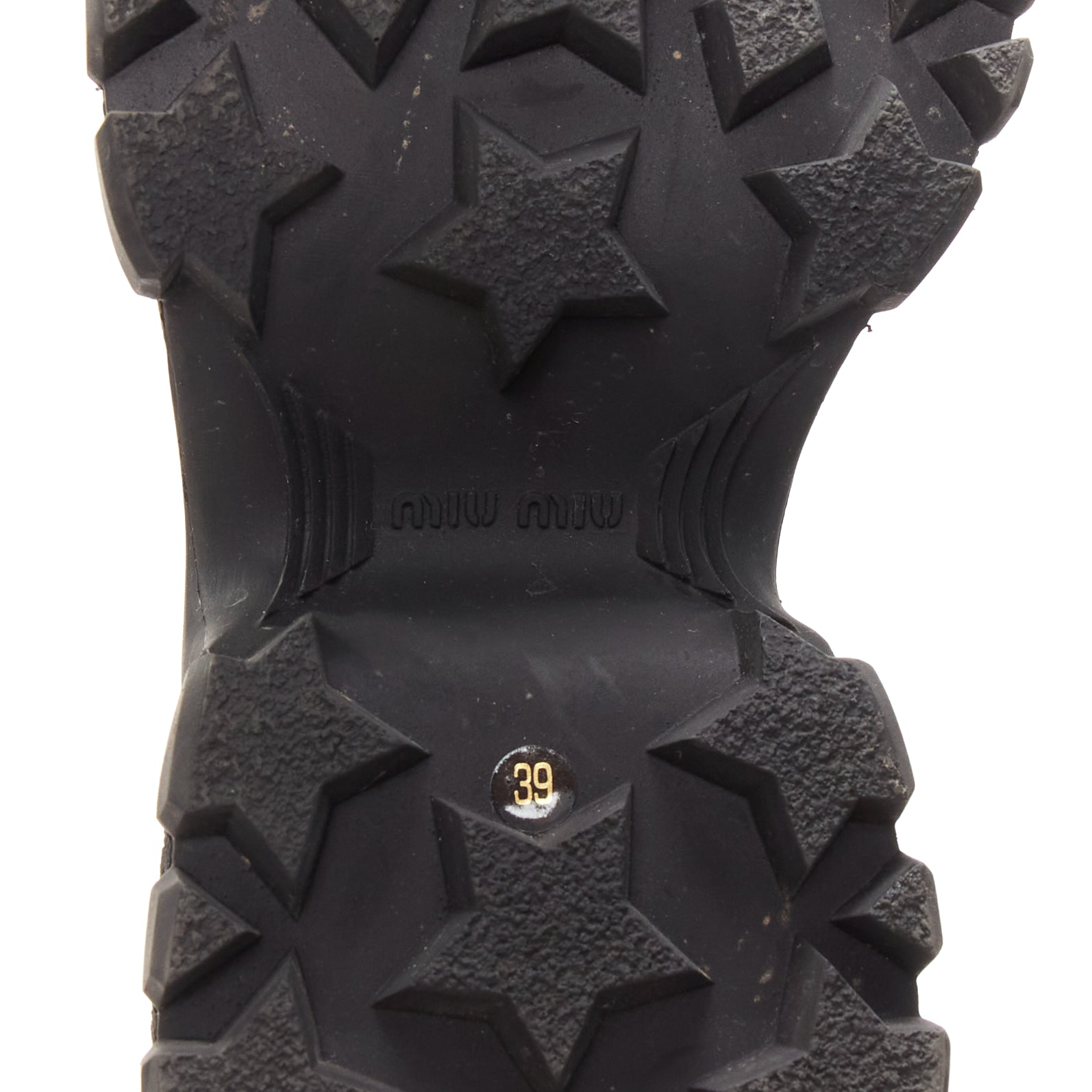 Women's Miu Miu Leather Lace Up Chunky Boots