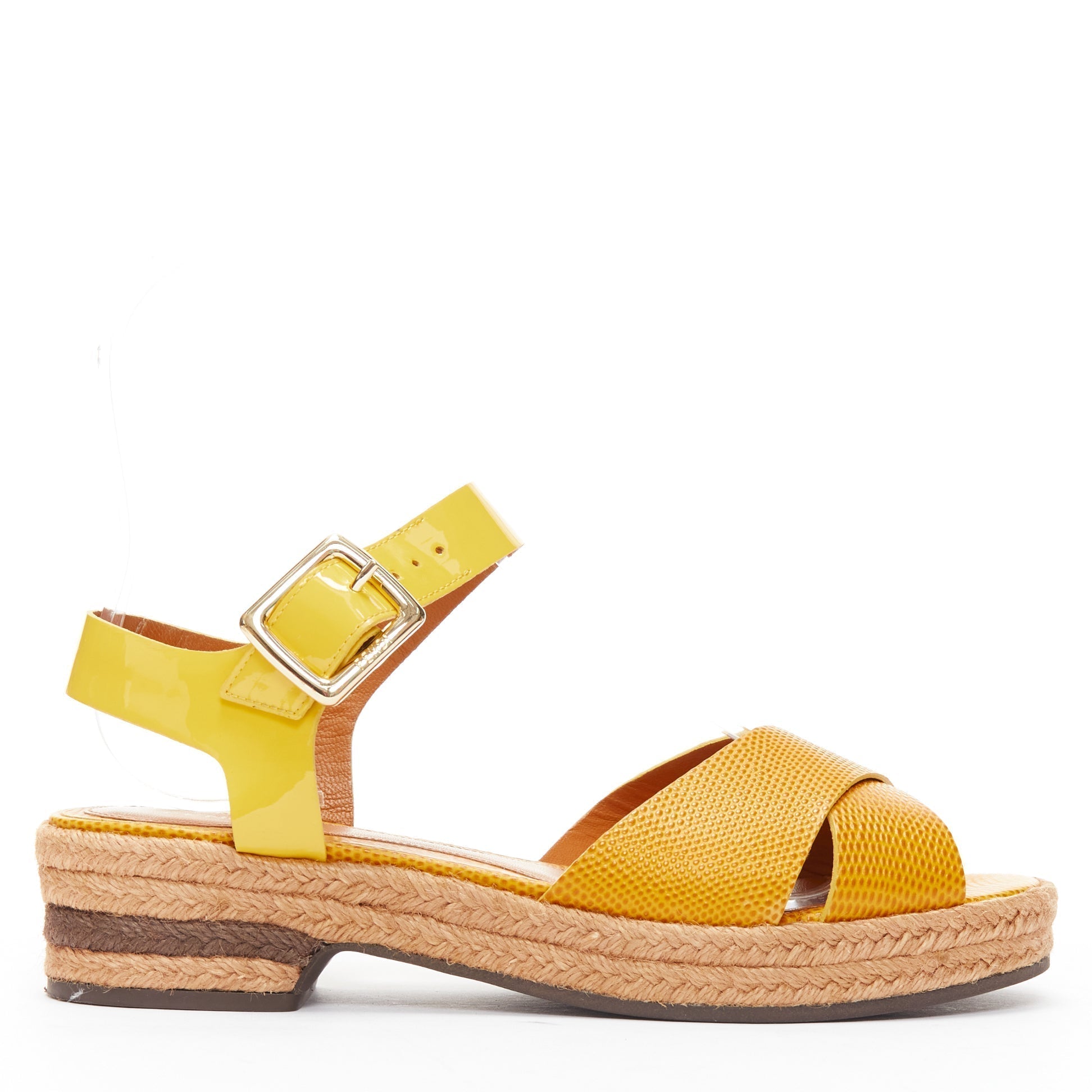 Women's Fendi Leather Cross Strap Jute Sandal