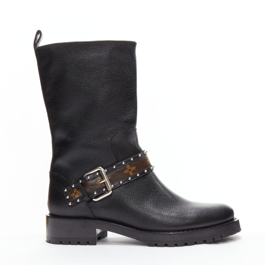 Women's Louis Vuitton Monogram Motorcycle Boots