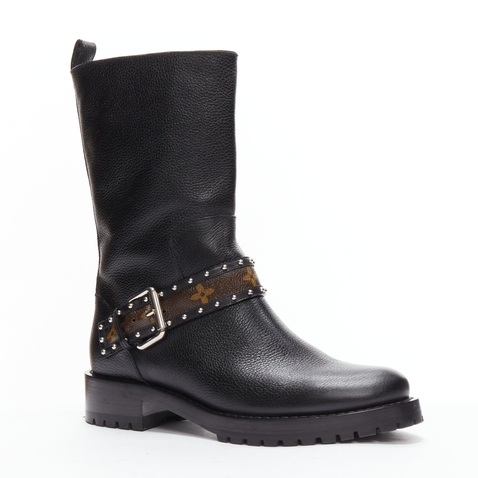 Women's Louis Vuitton Monogram Motorcycle Boots