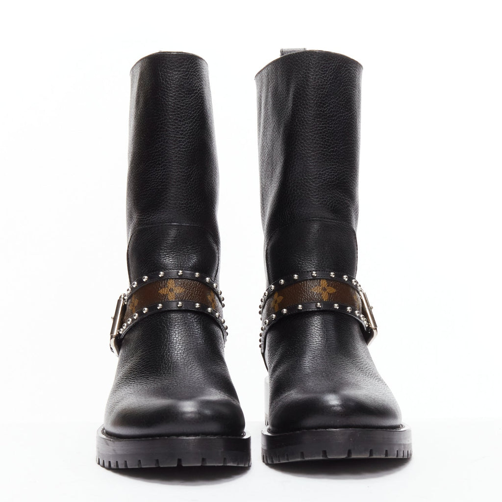 Women's Louis Vuitton Monogram Motorcycle Boots