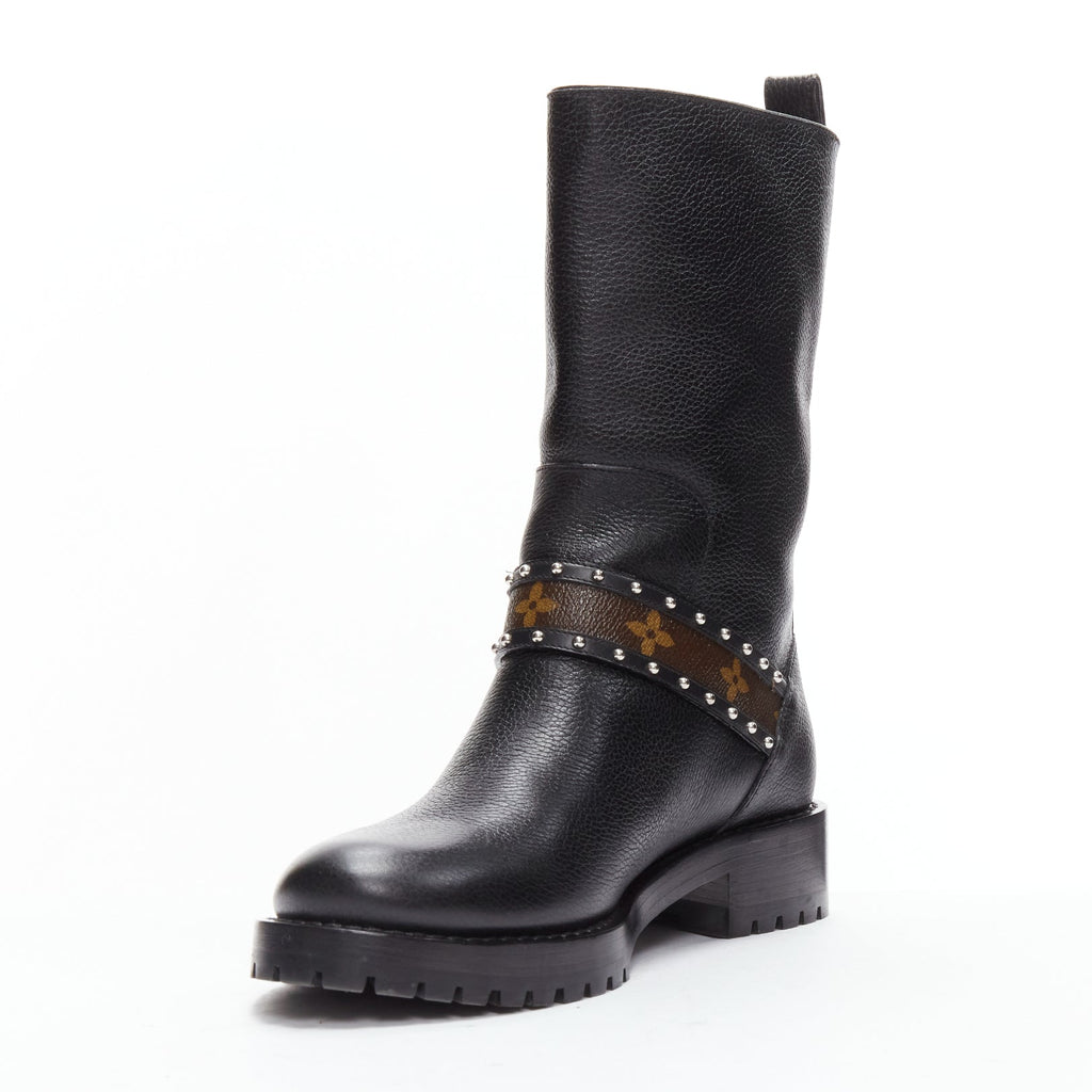Women's Louis Vuitton Monogram Motorcycle Boots