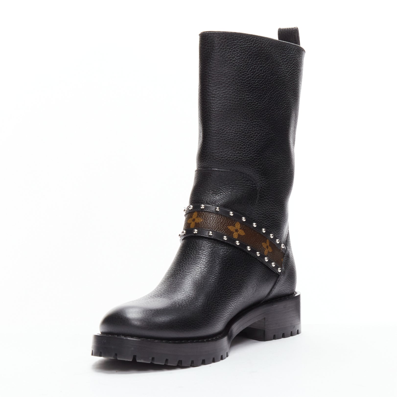 Women's Louis Vuitton Monogram Motorcycle Boots
