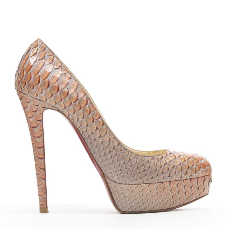 Women's Christian Louboutin Scaled Leather Pump