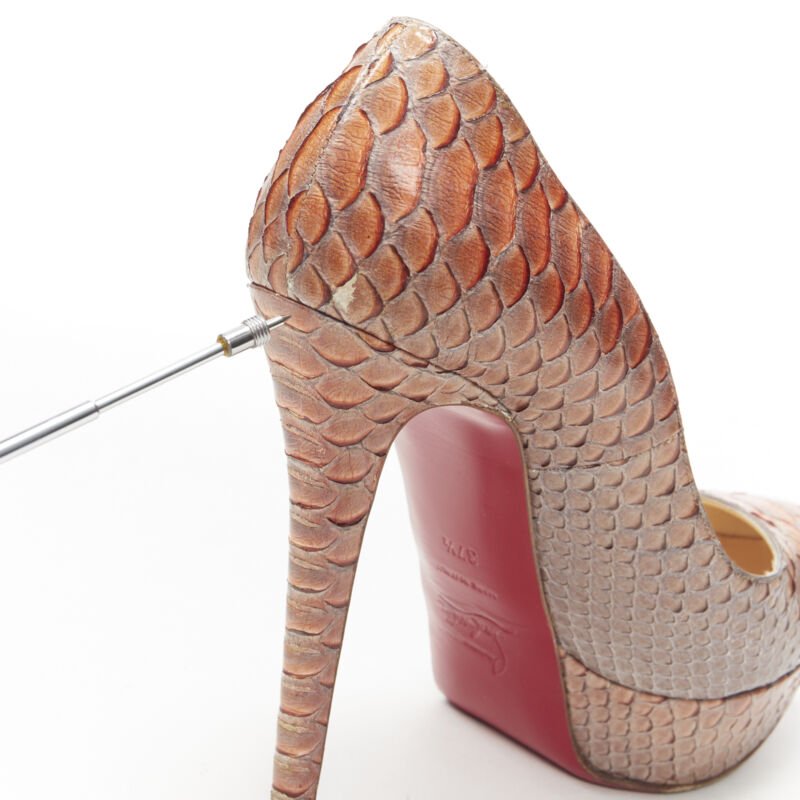 Women's Christian Louboutin Scaled Leather Pump