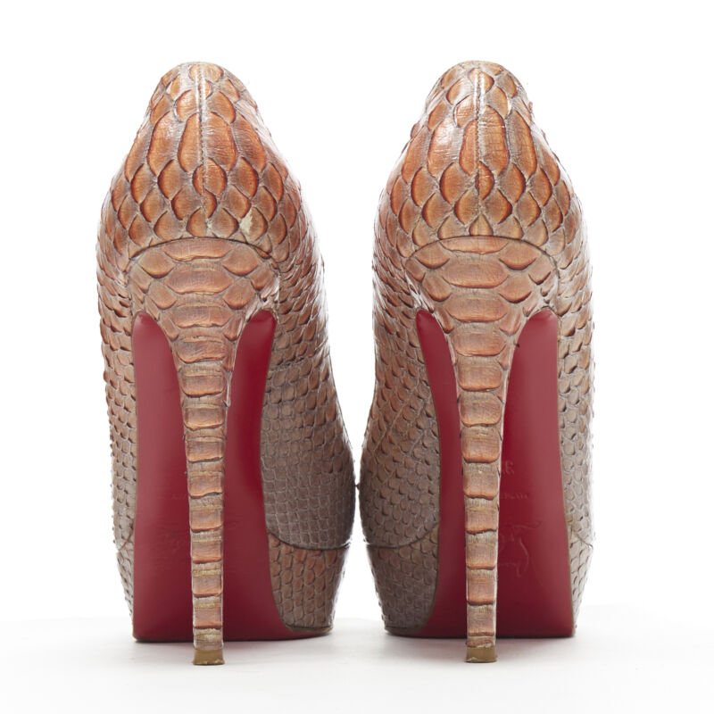 Women's Christian Louboutin Scaled Leather Pump
