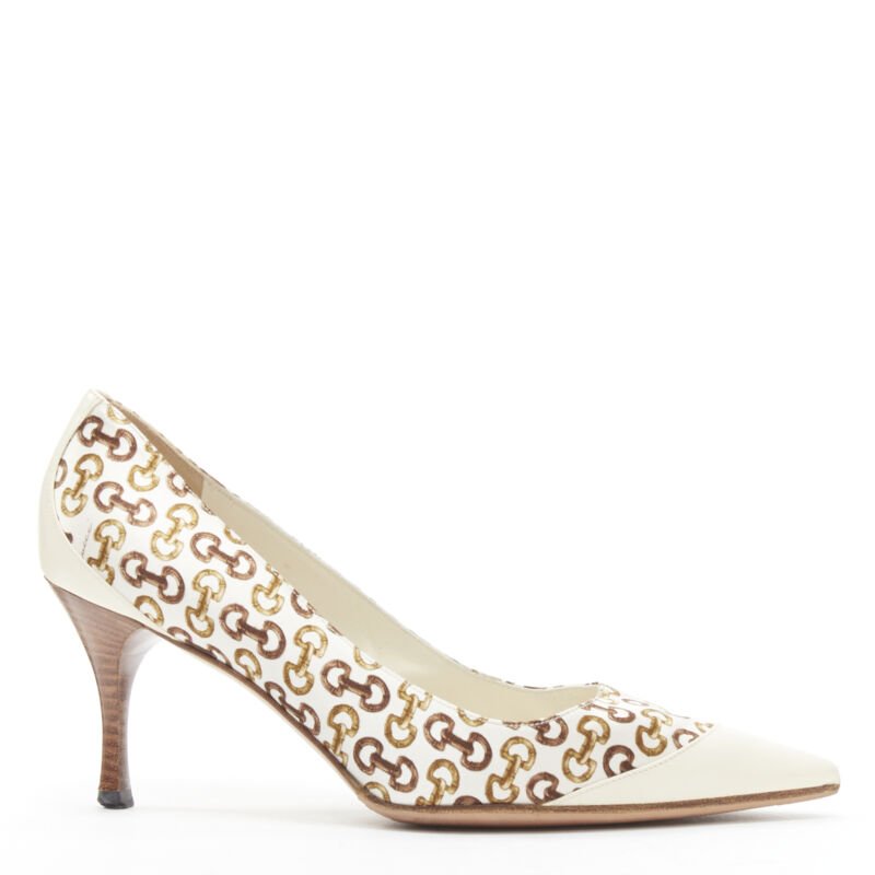 Women's Gucci Leather Trim Bamboo Satin Pumps