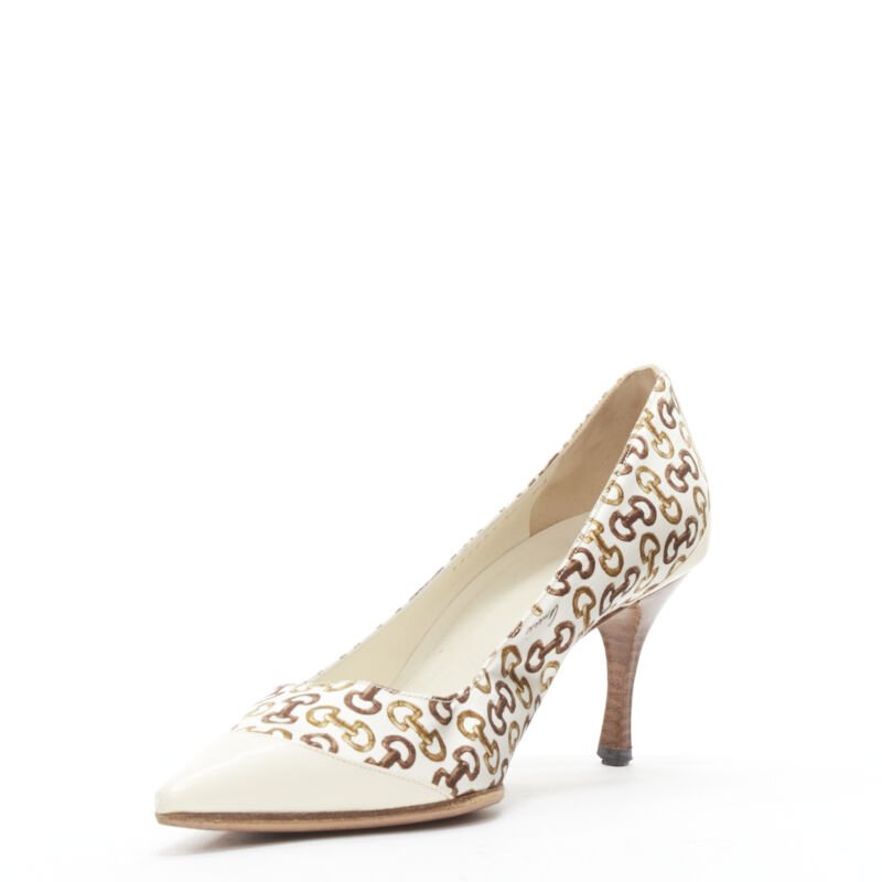 Women's Gucci Leather Trim Bamboo Satin Pumps