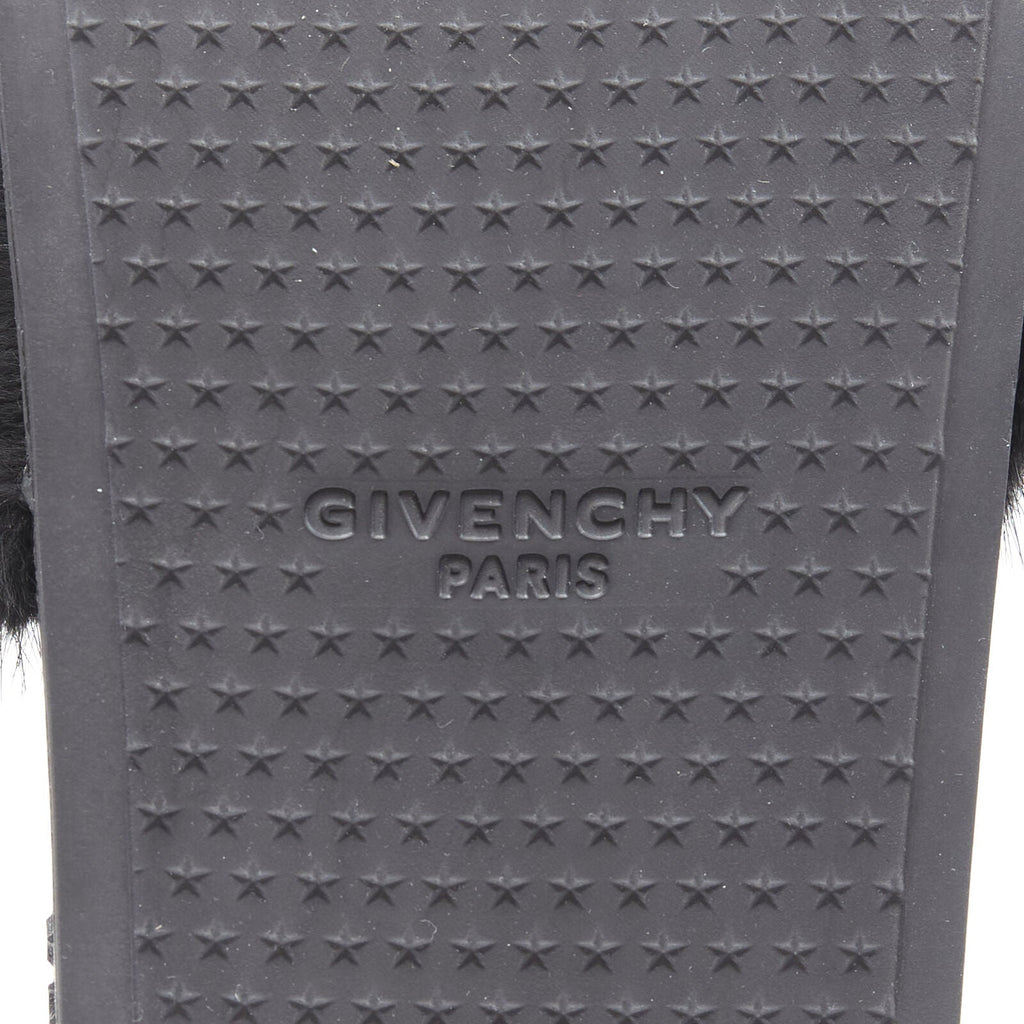Women's Givenchy Mink Fur Logo Pool Slides