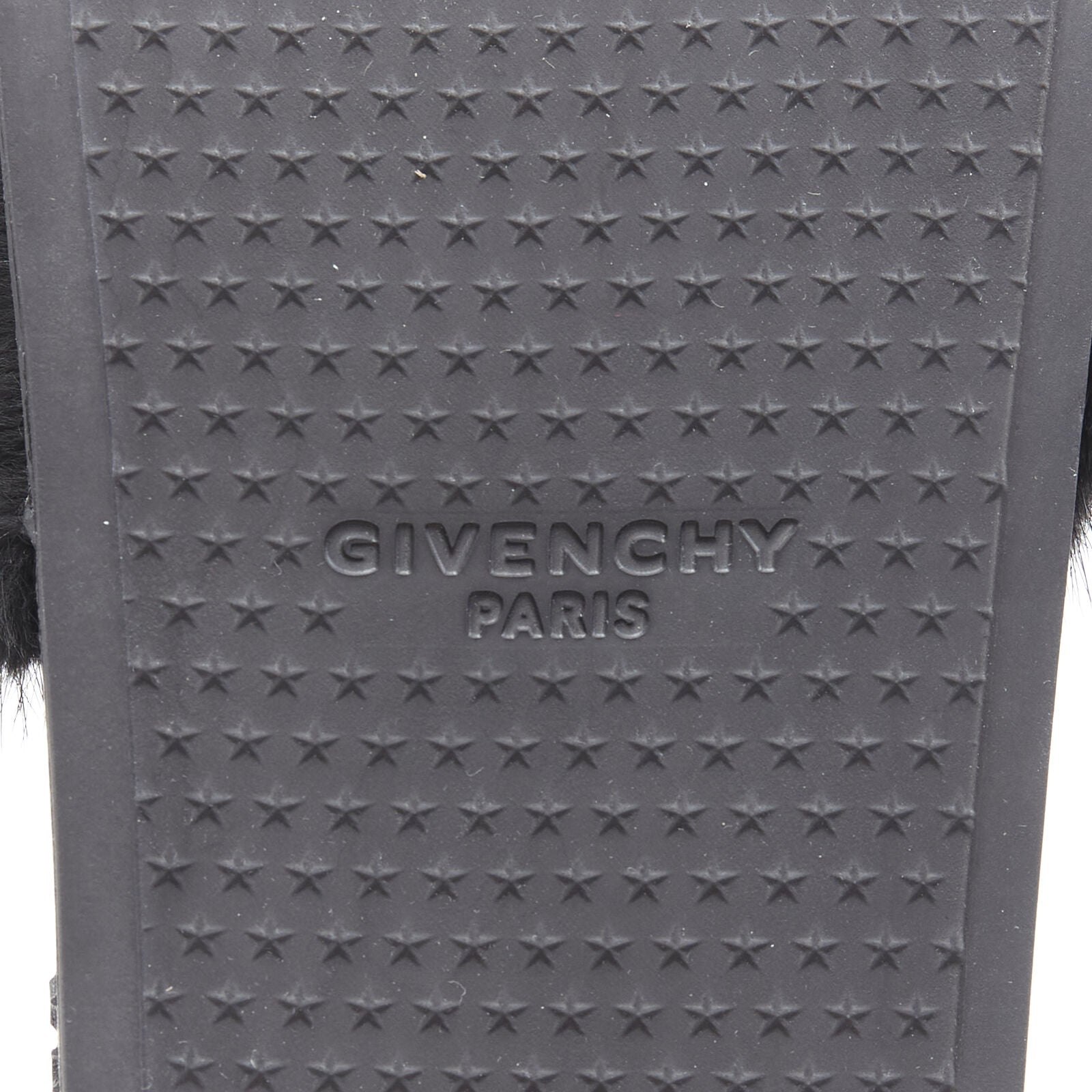 Women's Givenchy Mink Fur Logo Pool Slides