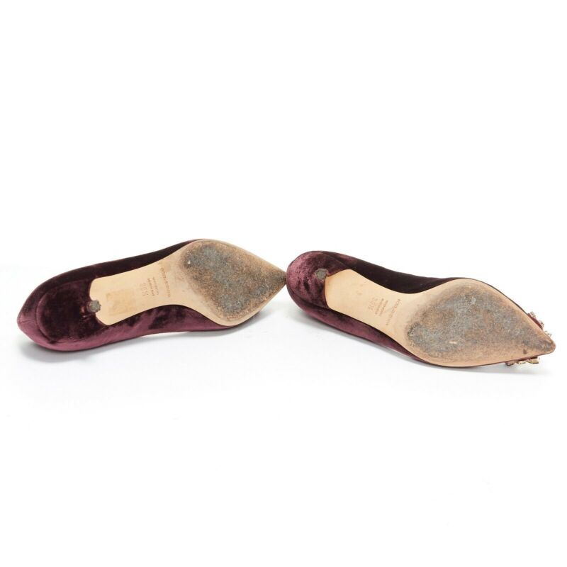 Women's Dolce Gabbana Velvet Crystal Heel Pumps