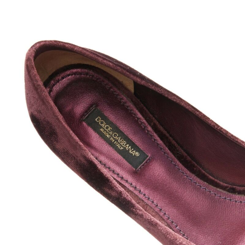 Women's Dolce Gabbana Velvet Crystal Heel Pumps