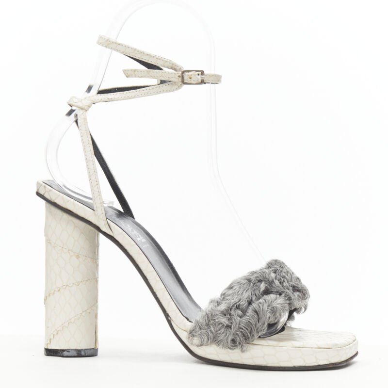 Women's Gianni Versace Shearling Ankle Sandals