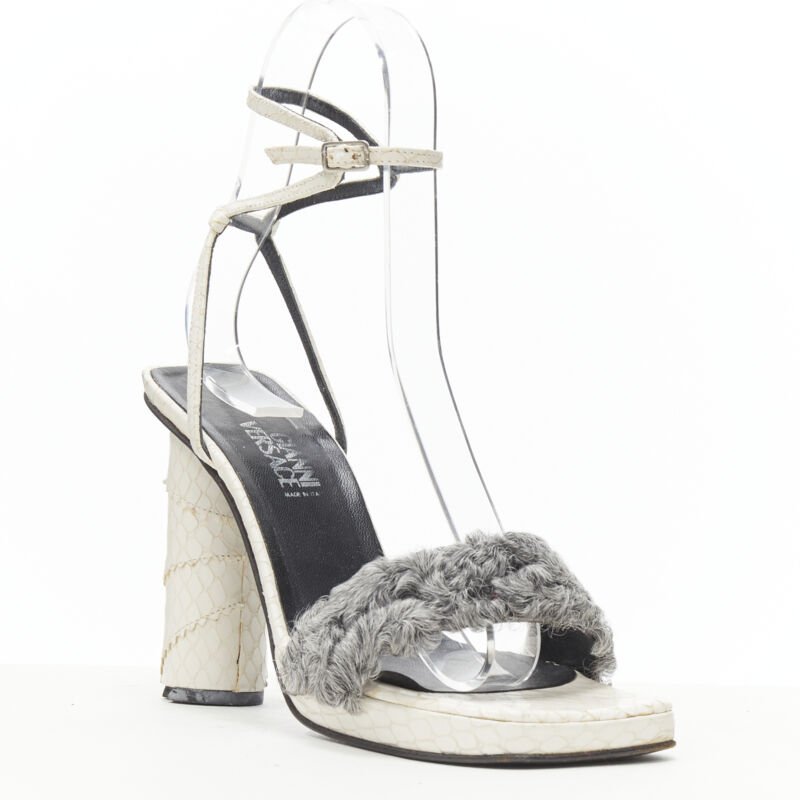 Women's Gianni Versace Shearling Ankle Sandals