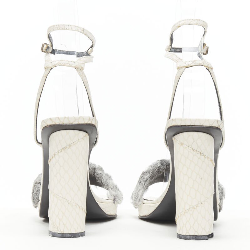 Women's Gianni Versace Shearling Ankle Sandals