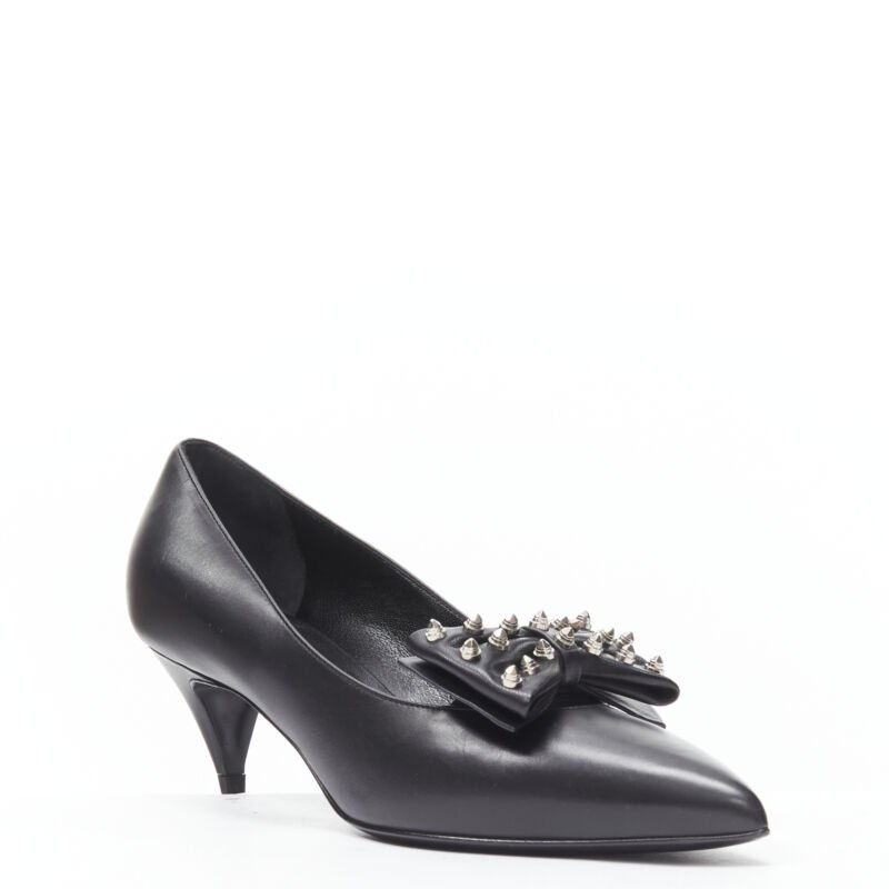 Women's Saint Laurent Studded Bow Pointed Pumps