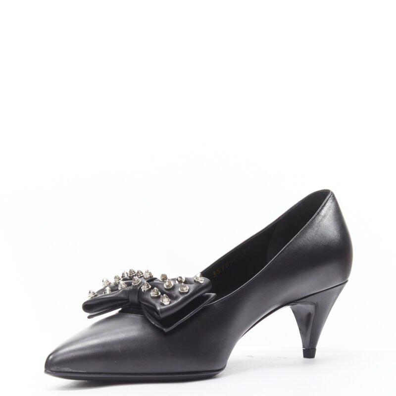 Women's Saint Laurent Studded Bow Pointed Pumps