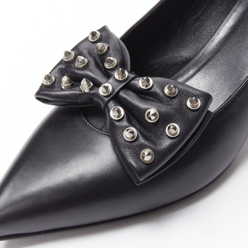 Women's Saint Laurent Studded Bow Pointed Pumps