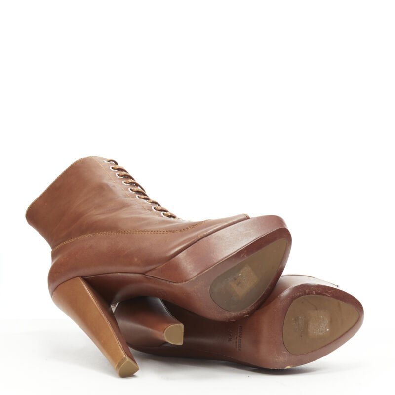 Women's Miu Miu Leather Platform High Heel Booties