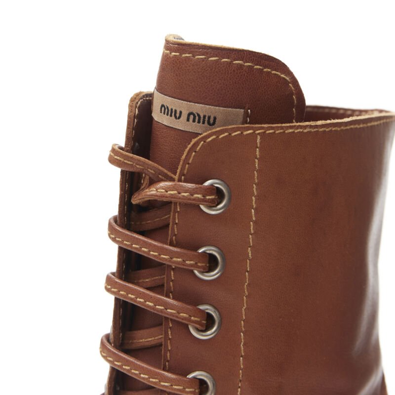 Women's Miu Miu Leather Platform High Heel Booties
